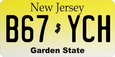 NJ license plate B67YCH