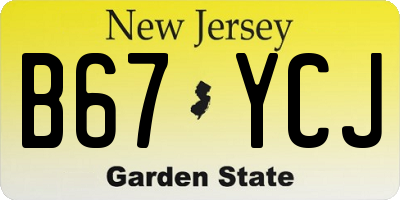 NJ license plate B67YCJ
