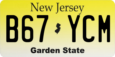 NJ license plate B67YCM