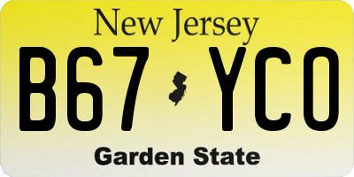 NJ license plate B67YCO