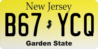 NJ license plate B67YCQ