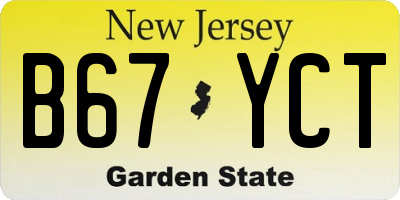 NJ license plate B67YCT
