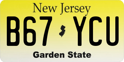 NJ license plate B67YCU