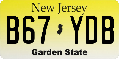 NJ license plate B67YDB