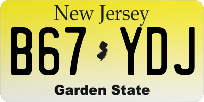 NJ license plate B67YDJ