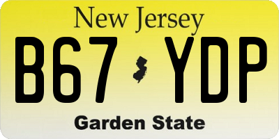 NJ license plate B67YDP