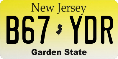 NJ license plate B67YDR