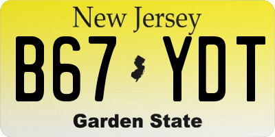 NJ license plate B67YDT