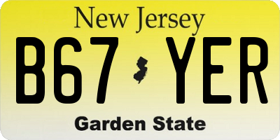 NJ license plate B67YER