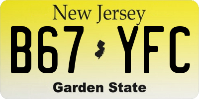 NJ license plate B67YFC