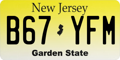 NJ license plate B67YFM
