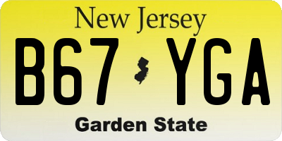 NJ license plate B67YGA