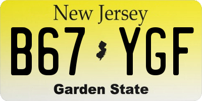 NJ license plate B67YGF