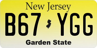 NJ license plate B67YGG