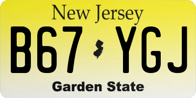 NJ license plate B67YGJ