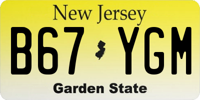 NJ license plate B67YGM