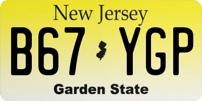NJ license plate B67YGP
