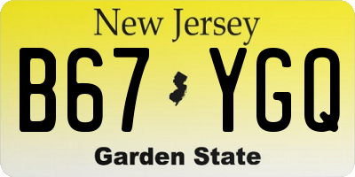 NJ license plate B67YGQ