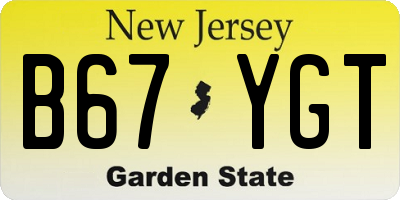 NJ license plate B67YGT
