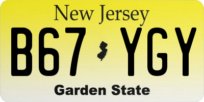 NJ license plate B67YGY