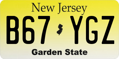 NJ license plate B67YGZ