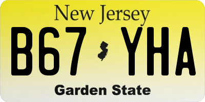 NJ license plate B67YHA