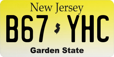 NJ license plate B67YHC