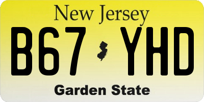 NJ license plate B67YHD