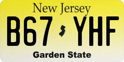 NJ license plate B67YHF