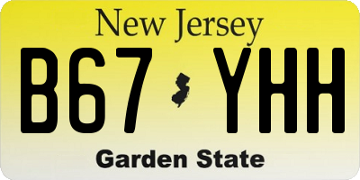 NJ license plate B67YHH