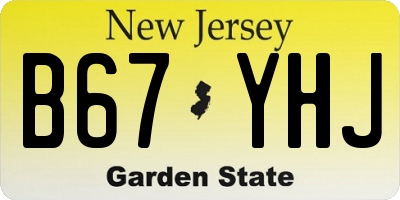NJ license plate B67YHJ