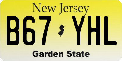 NJ license plate B67YHL
