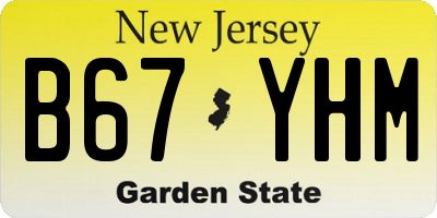 NJ license plate B67YHM