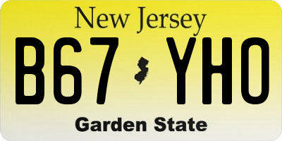NJ license plate B67YHO