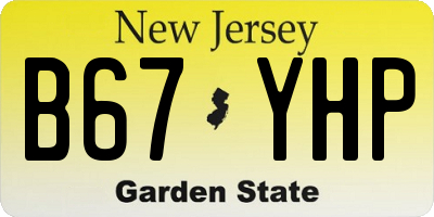 NJ license plate B67YHP