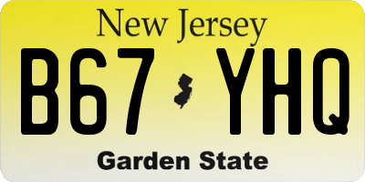NJ license plate B67YHQ