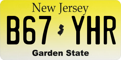 NJ license plate B67YHR