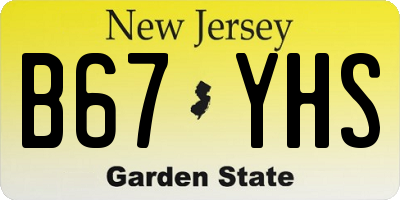 NJ license plate B67YHS
