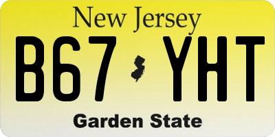NJ license plate B67YHT