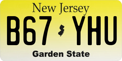 NJ license plate B67YHU
