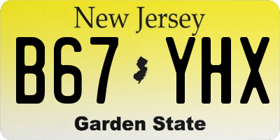 NJ license plate B67YHX