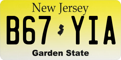 NJ license plate B67YIA