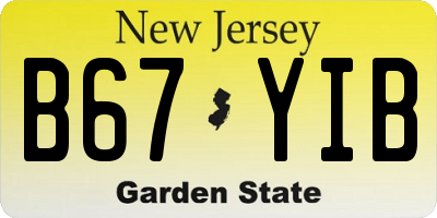 NJ license plate B67YIB