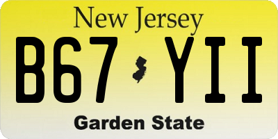 NJ license plate B67YII