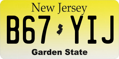 NJ license plate B67YIJ