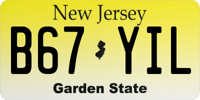 NJ license plate B67YIL