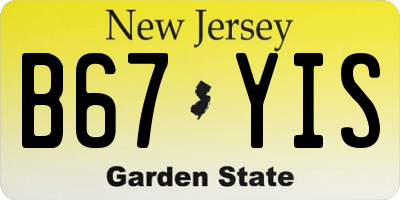 NJ license plate B67YIS