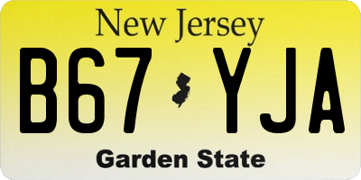 NJ license plate B67YJA