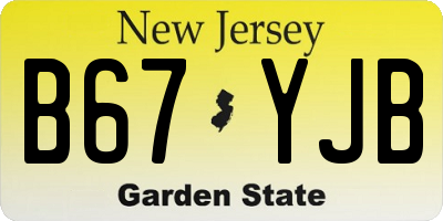NJ license plate B67YJB