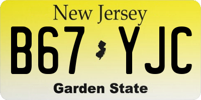 NJ license plate B67YJC